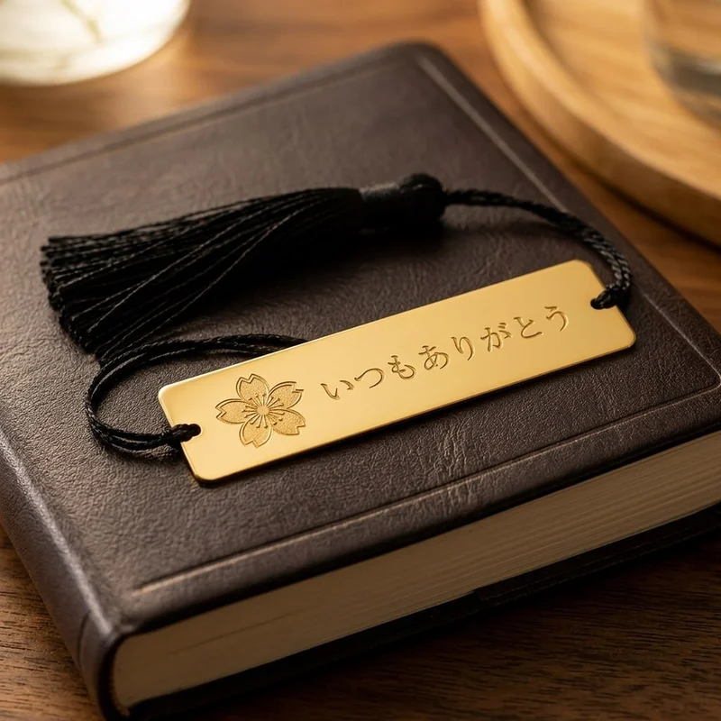 言葉を刻んだ金のしおり